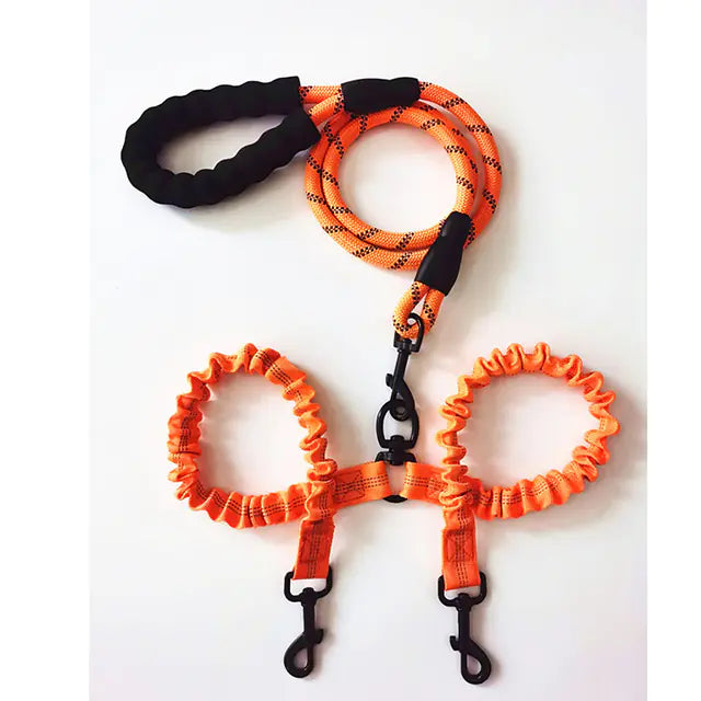 Double Dog Leash Coupler for Walking Two Dogs