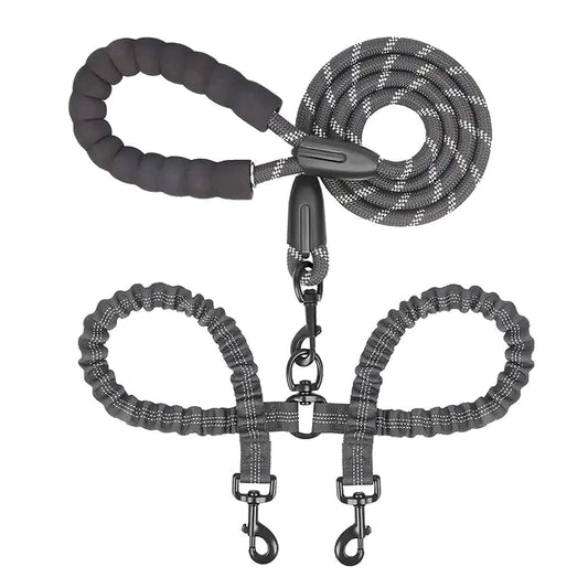 Double Dog Leash Coupler for Walking Two Dogs