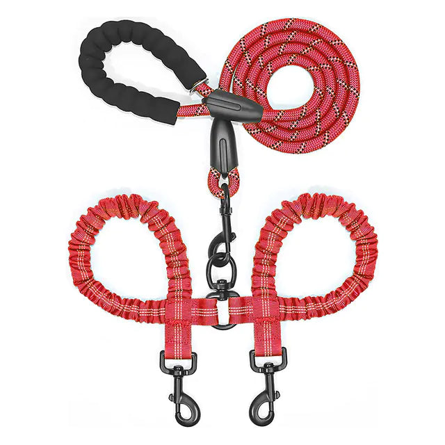 Double Dog Leash Coupler for Walking Two Dogs