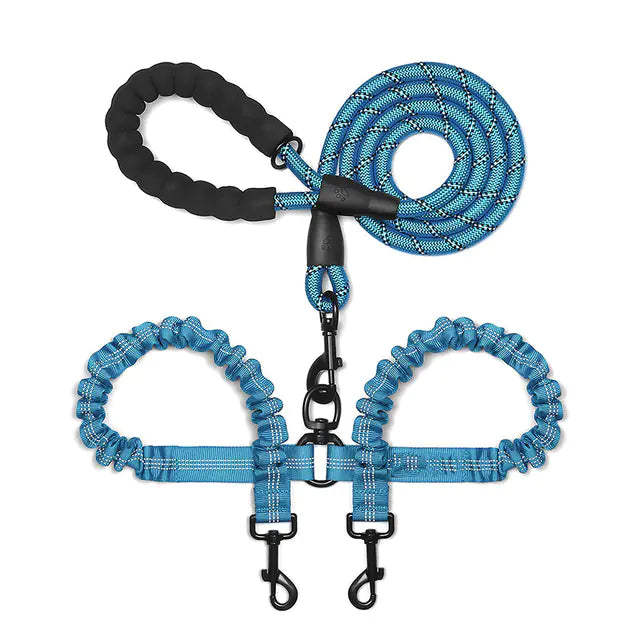 Double Dog Leash Coupler for Walking Two Dogs